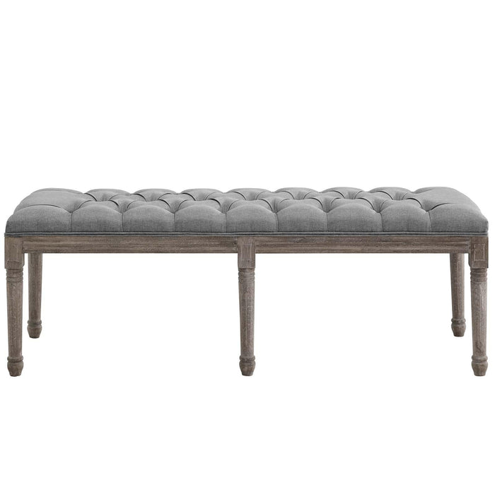 Province French Vintage Upholstered Fabric Bench