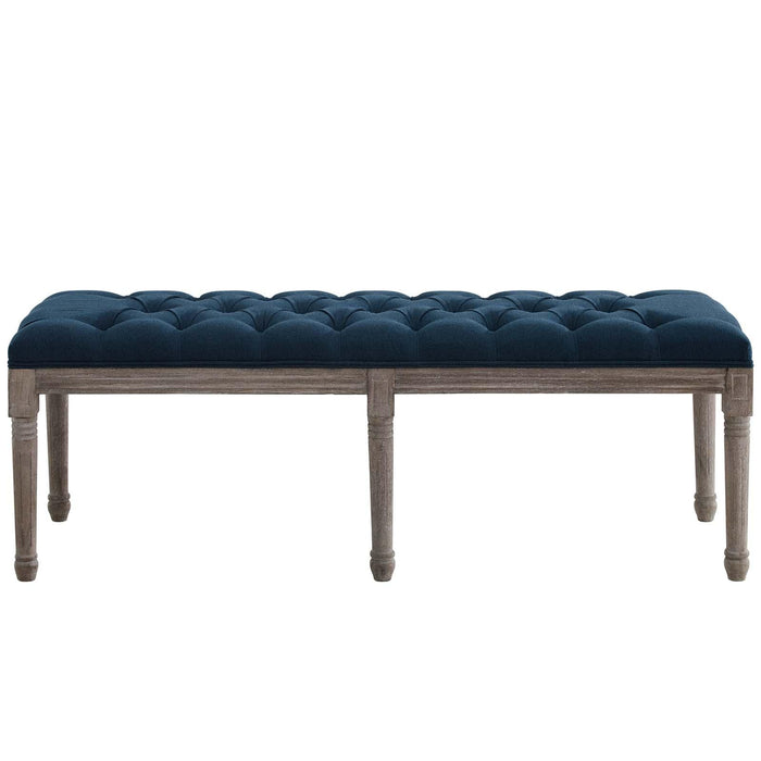 Province French Vintage Upholstered Fabric Bench