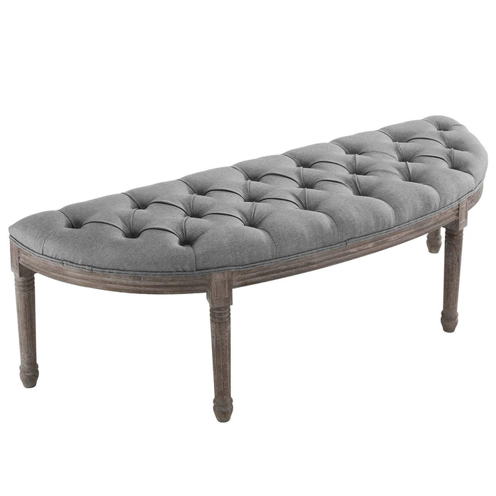 Esteem Vintage French Upholstered Fabric Semi-Circle Bench