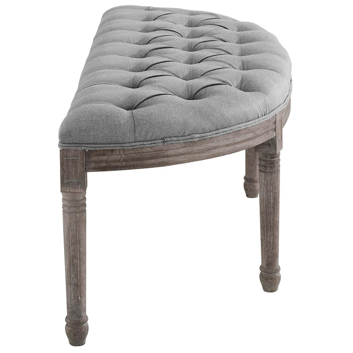 Esteem Vintage French Upholstered Fabric Semi-Circle Bench