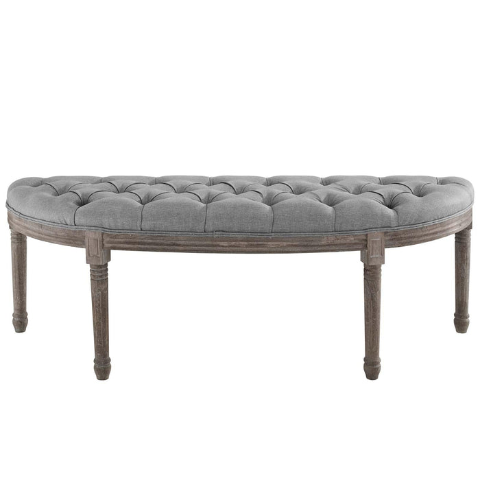 Esteem Vintage French Upholstered Fabric Semi-Circle Bench