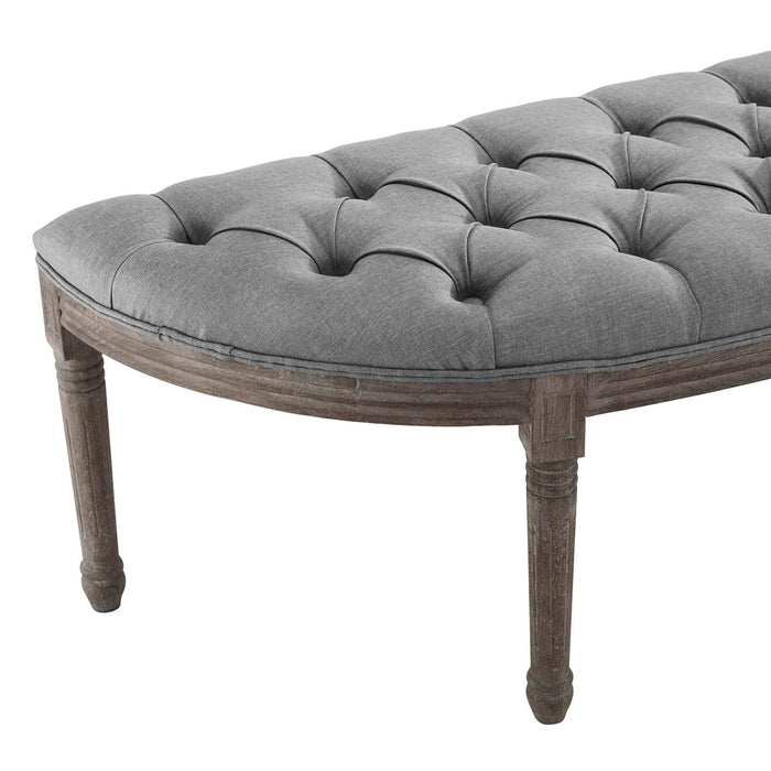 Esteem Vintage French Upholstered Fabric Semi-Circle Bench