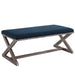 province-vintage-french-x-brace-upholstered-fabric-bench