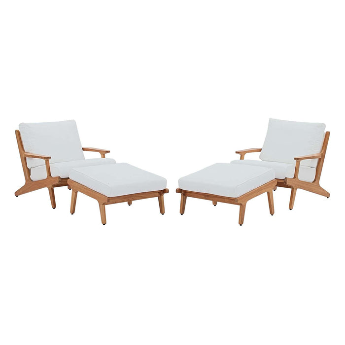 Saratoga 4 Piece Outdoor Patio Teak Set