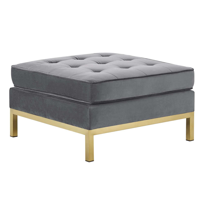 Loft Gold Stainless Steel Leg Performance Velvet Ottoman image