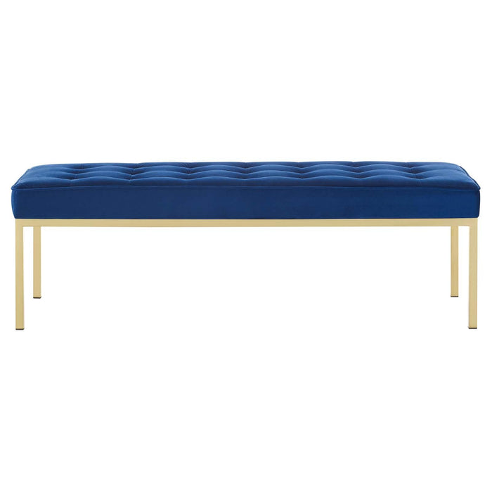 Loft Gold Stainless Steel Leg Large Performance Velvet Bench