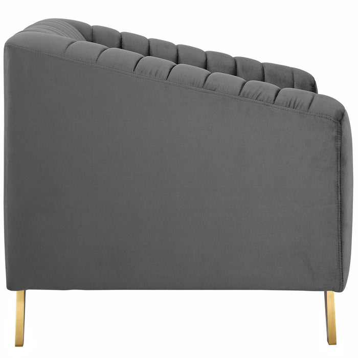 Valiant Vertical Channel Tufted Performance Velvet Armchair