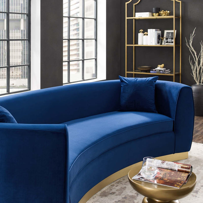 Resolute Curved Performance Velvet Sofa