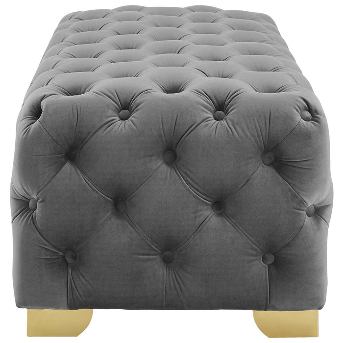 Sensible Button Tufted Performance Velvet Bench