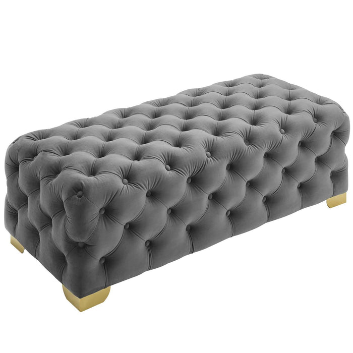 Sensible Button Tufted Performance Velvet Bench