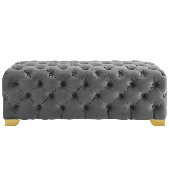 Sensible Button Tufted Performance Velvet Bench