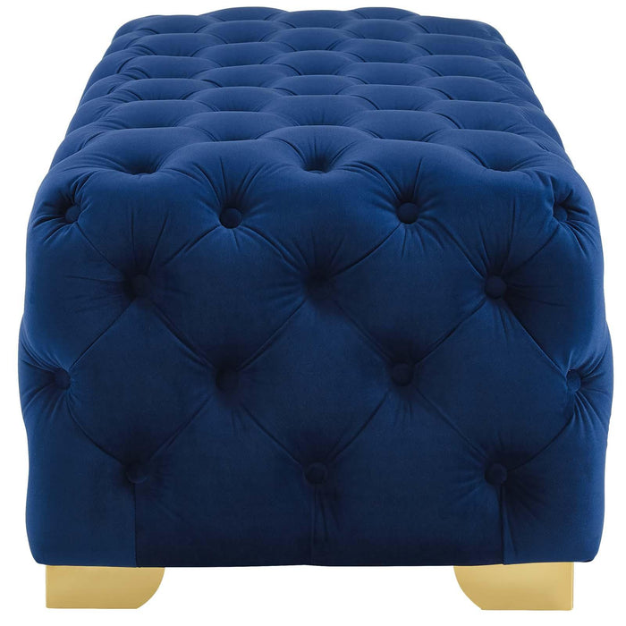 Sensible Button Tufted Performance Velvet Bench