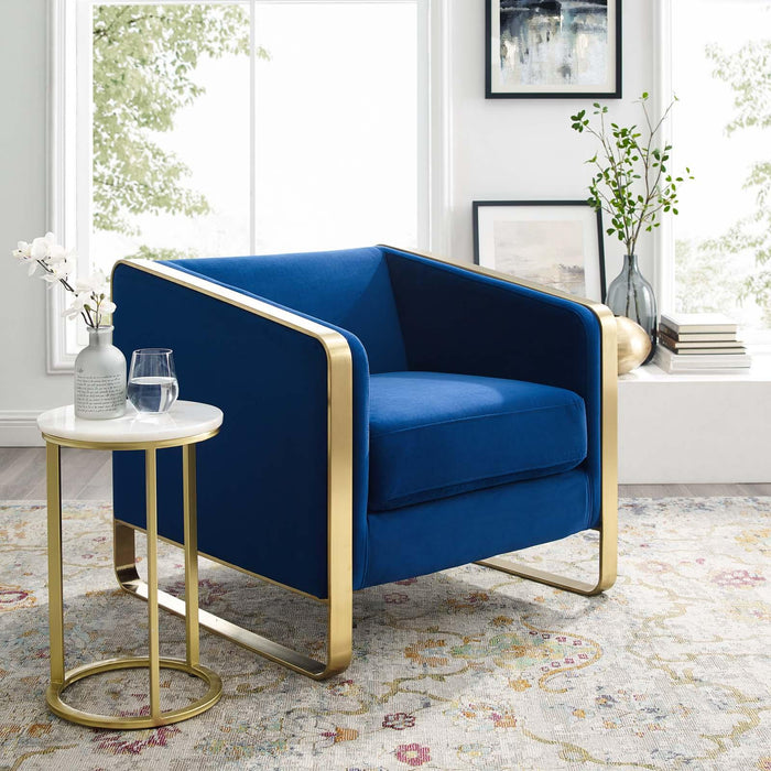 Visualize Accent Club Lounge Performance Velvet Armchair