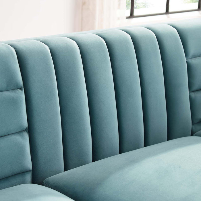 Ingenuity Channel Tufted Performance Velvet Sofa