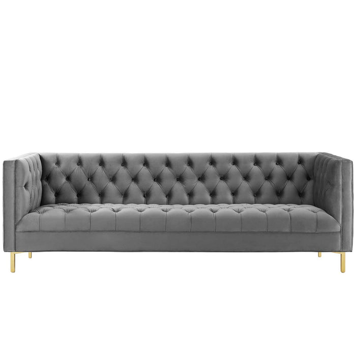 Delight Tufted Button Performance Velvet Sofa image