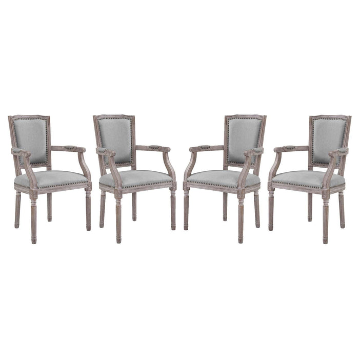 Penchant Dining Armchair Upholstered Fabric Set of 4