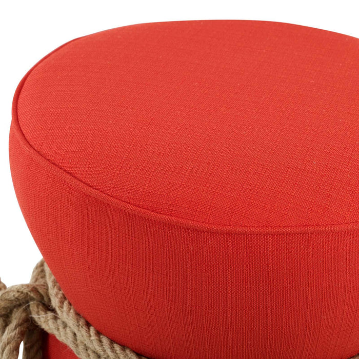 Beat Nautical Rope Upholstered Fabric Ottoman