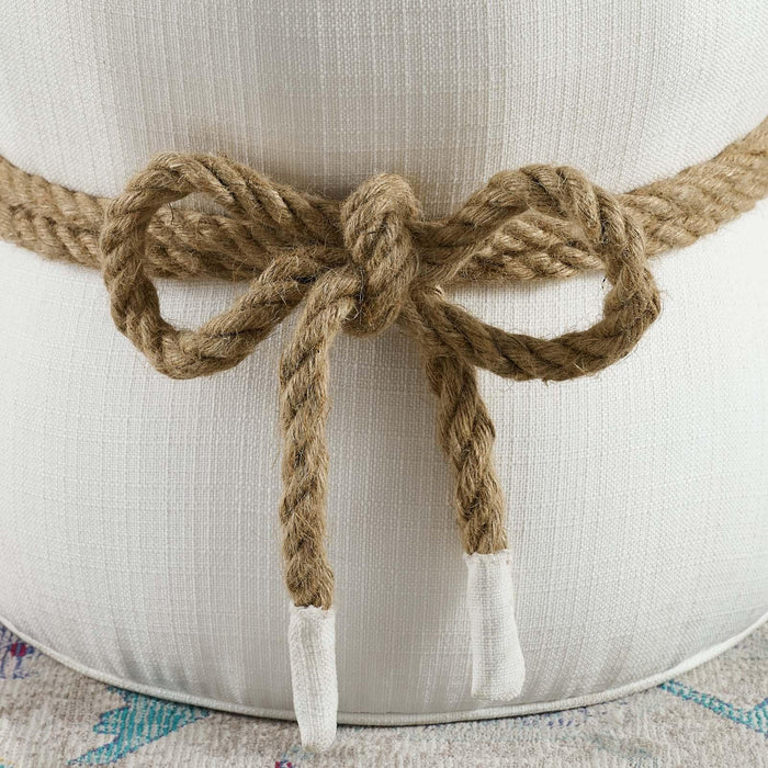 Beat Nautical Rope Upholstered Fabric Ottoman