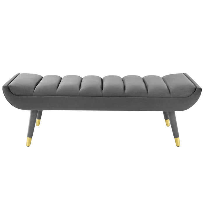 Guess Channel Tufted Performance Velvet Accent Bench