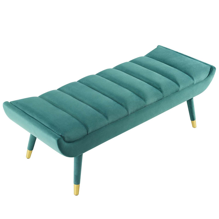 Guess Channel Tufted Performance Velvet Accent Bench