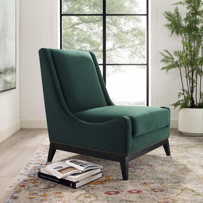 Confident Accent Upholstered Performance Velvet Lounge Chair