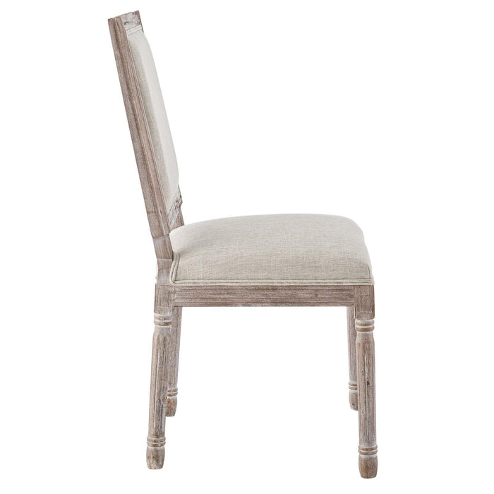 Court Vintage French Upholstered Fabric Dining Side Chair