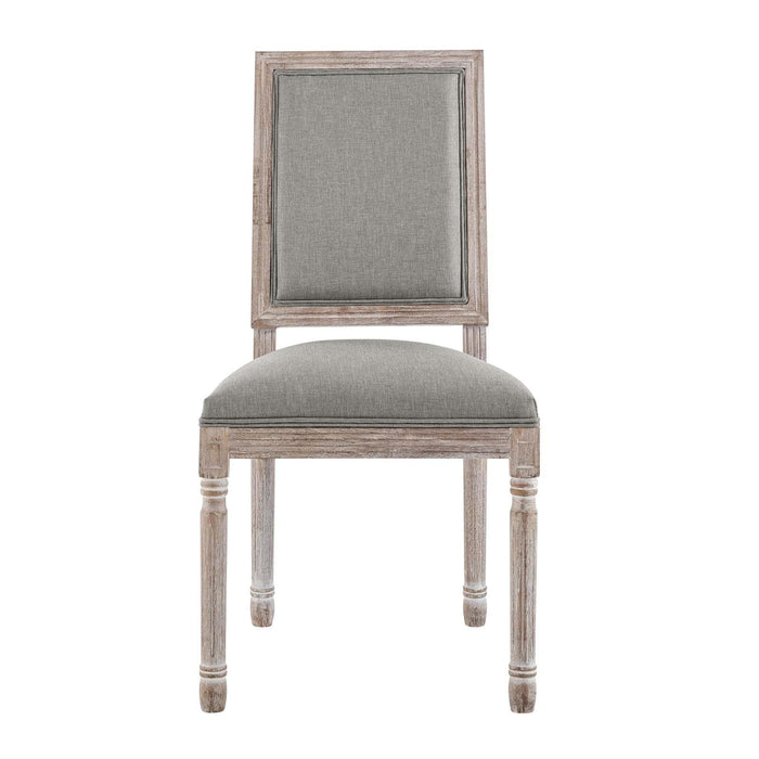 Court Vintage French Upholstered Fabric Dining Side Chair