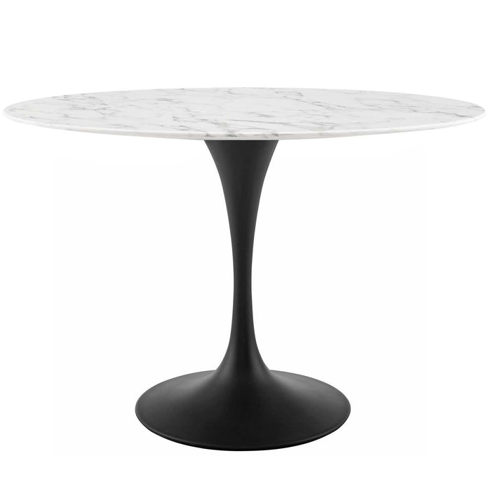 Lippa 48" Oval Artificial Marble Dining Table