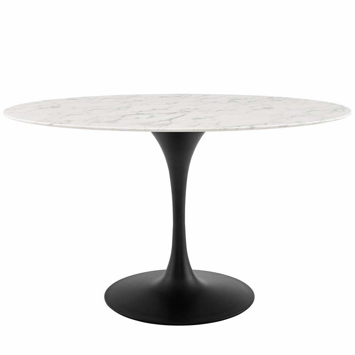 Lippa 54" Oval Artificial Marble Dining Table