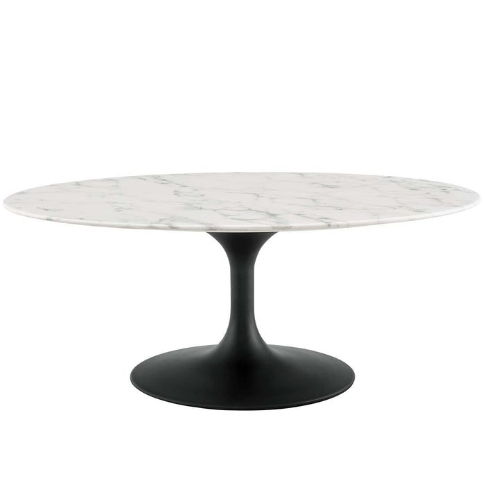 Lippa 42" Oval-Shaped Artificial Marble Coffee Table