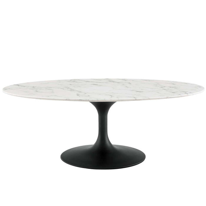 Lippa 48" Oval-Shaped Artificial Marble Coffee Table