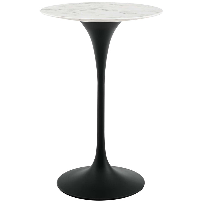 Lippa 28" Round Artificial Marble Bar Table