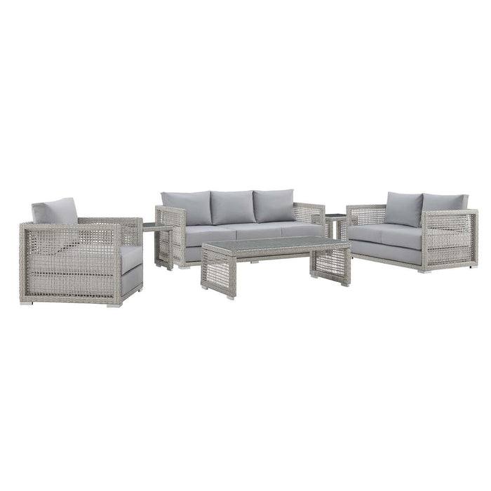 Aura 6 Piece Outdoor Patio Wicker Rattan Set image