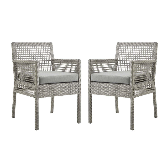 Aura Dining Armchair Outdoor Patio Wicker Rattan Set of 2 image