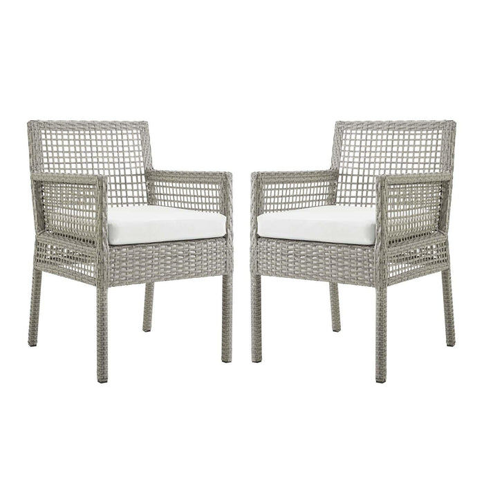 Aura Dining Armchair Outdoor Patio Wicker Rattan Set of 2