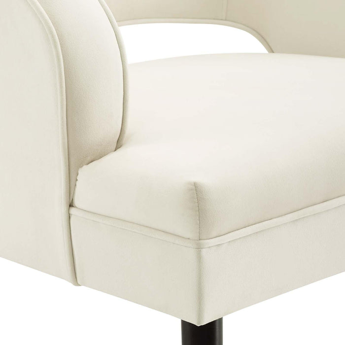 Traipse Button Tufted Open Back Performance Velvet Armchair