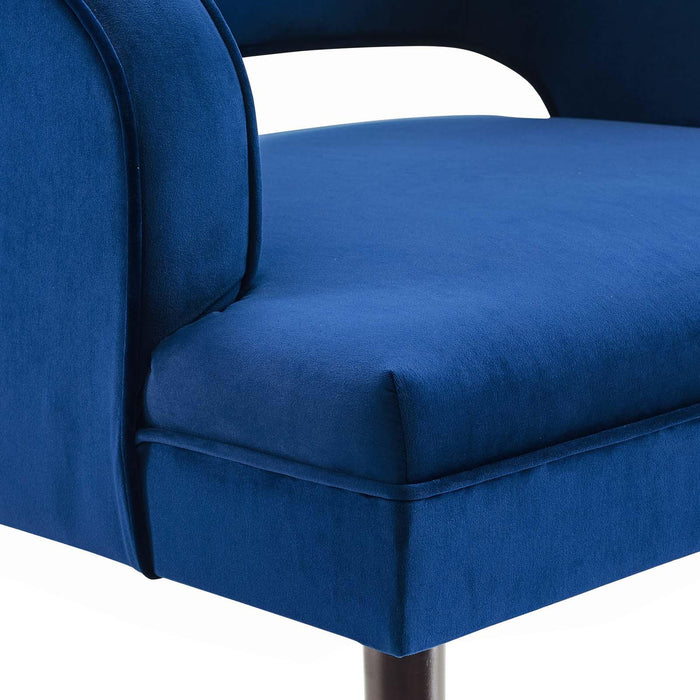 Traipse Button Tufted Open Back Performance Velvet Armchair