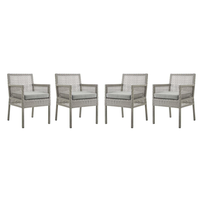 Aura Dining Armchair Outdoor Patio Wicker Rattan Set of 4 image