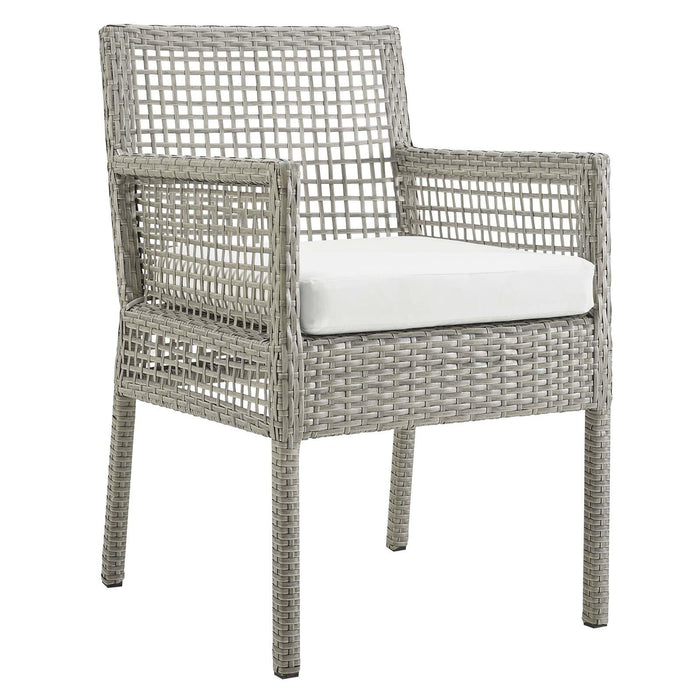 Aura Dining Armchair Outdoor Patio Wicker Rattan Set of 4