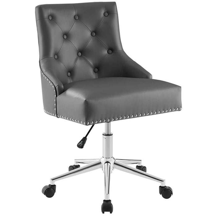 Regent Tufted Button Swivel Faux Leather Office Chair