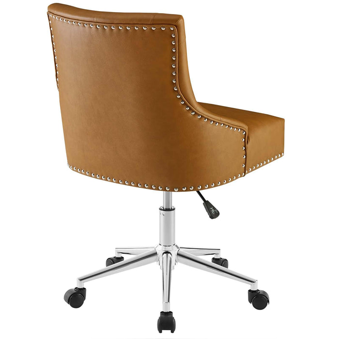 Regent Tufted Button Swivel Faux Leather Office Chair