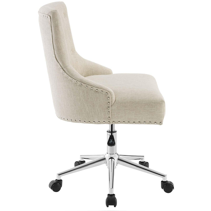 Regent Tufted Button Swivel Upholstered Fabric Office Chair