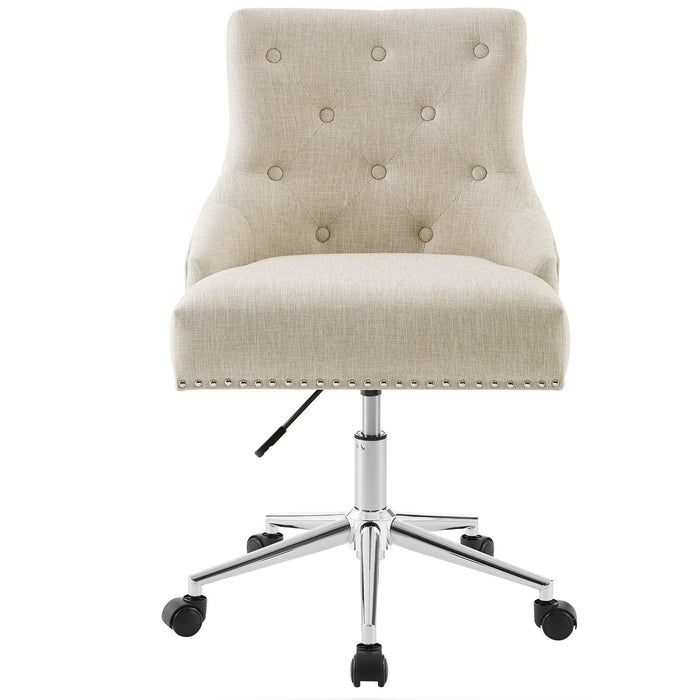 Regent Tufted Button Swivel Upholstered Fabric Office Chair