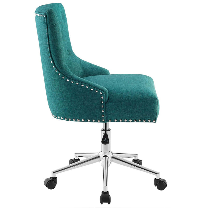 Regent Tufted Button Swivel Upholstered Fabric Office Chair