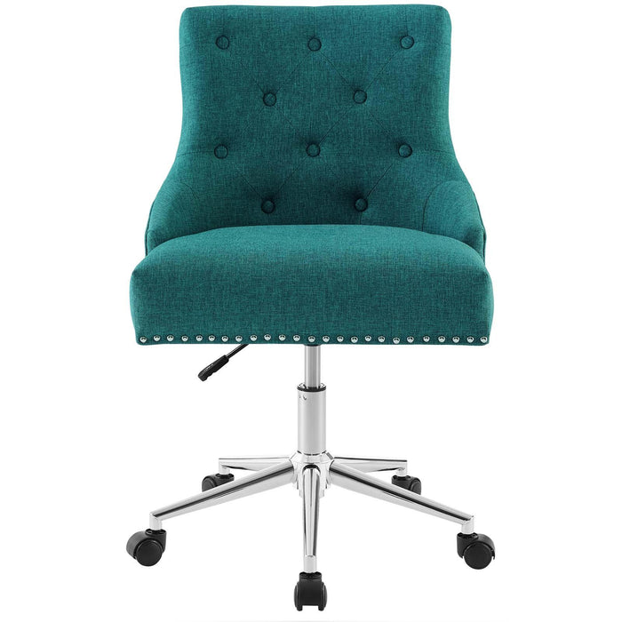 Regent Tufted Button Swivel Upholstered Fabric Office Chair