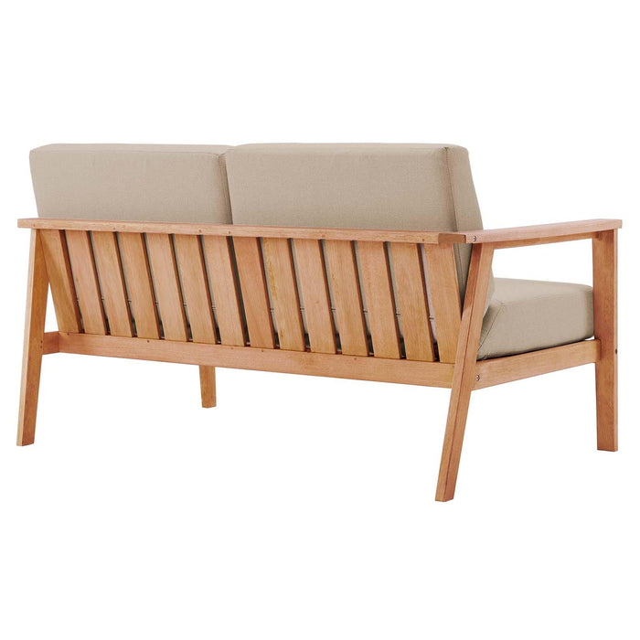 Sedona Outdoor Patio Eucalyptus Wood Right-Facing Loveseat