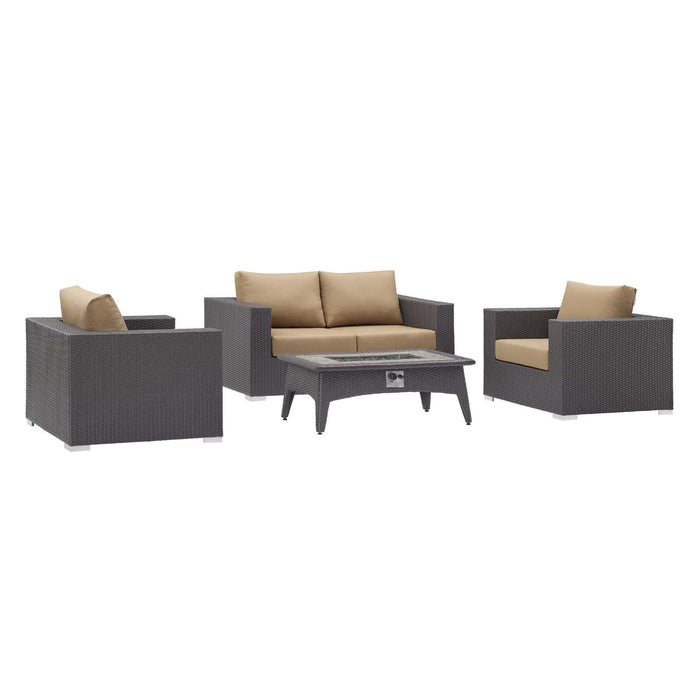 Convene 4 Piece Set Outdoor Patio with Fire Pit