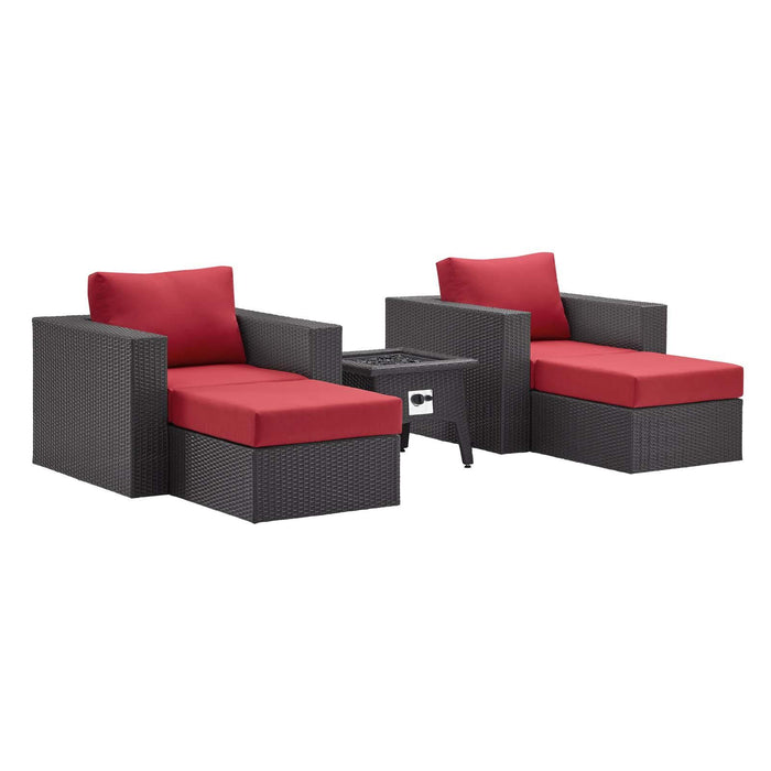 Convene 5 Piece Set Outdoor Patio with Fire Pit