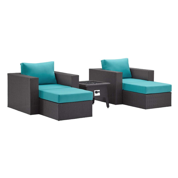 Convene 5 Piece Set Outdoor Patio with Fire Pit