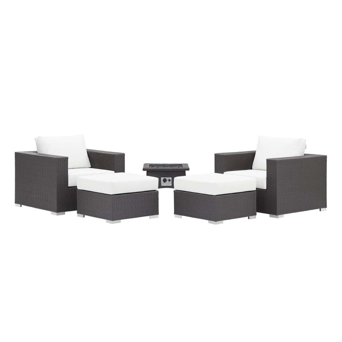 Convene 5 Piece Set Outdoor Patio with Fire Pit